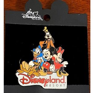Disneyland Resort Disney Characters Mickey Minnie Donald Goofy Pluto Pin